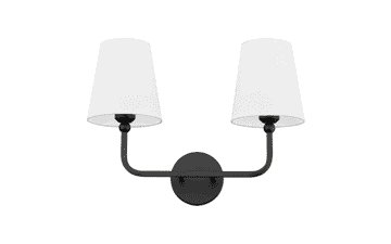 2-Light Matte Black Vanity Sconce