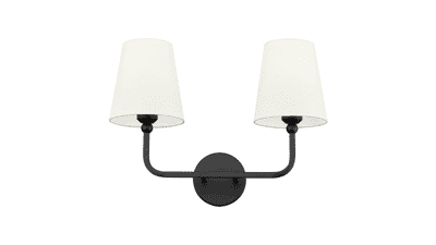 2-Light Matte Black Vanity Sconce