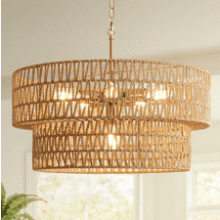 23.6" Boho Rattan Chandelier