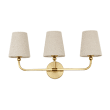 3-Light Brushed Gold Vanity Bathroom Lights
