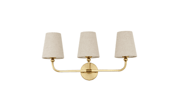 3-Light Brushed Gold Vanity Bathroom Lights
