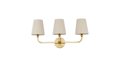 3-Light Brushed Gold Vanity Bathroom Lights