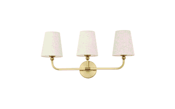 3-Light Brushed Gold Vanity Bathroom Sconces