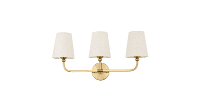 3-Light Brushed Gold Vanity Bathroom Sconces