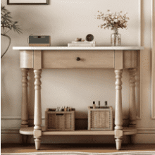 36" Curved Console Table with Drawer