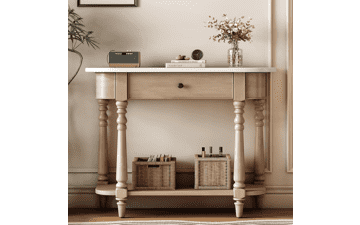 36" Curved Console Table with Drawer
