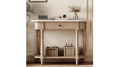 36" Curved Console Table with Drawer