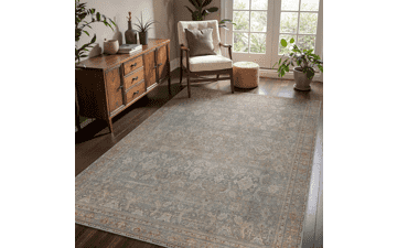 8x10 Boho Area Rug – Ultra-Thin, Machine Washable, Non-Slip