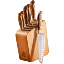 Bloomhouse 7-Piece Italian Olive Wood Knife Block