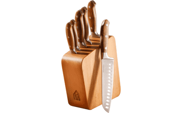 Bloomhouse 7-Piece Italian Olive Wood Knife Block
