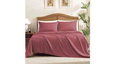 ClevaHome Queen Sheet Set – 4-Piece Microfiber Bedding