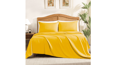 ClevaHome Queen Sheet Set – 4-Piece Soft Microfiber Bedding