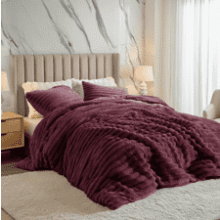 Cuddly Ribbed Fluffy Comforter Set