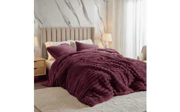 Cuddly Ribbed Fluffy Comforter Set
