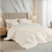 Cuddly Ribbed Fluffy Comforter Set