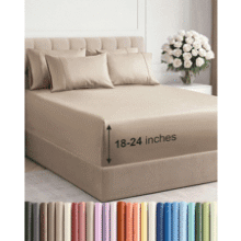 Extra Deep King Sheet Set – 6 Piece Cooling Bedding