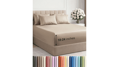 Extra Deep King Sheet Set – 6 Piece Cooling Bedding