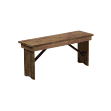 Flash Furniture Hercules Rustic Folding Bench
