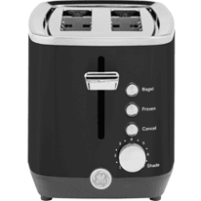 GE 2 Slice Black Stainless Toaster