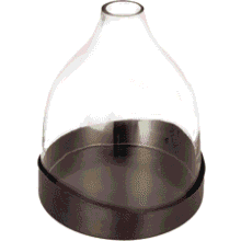 Glass Cloche with Metal Tray