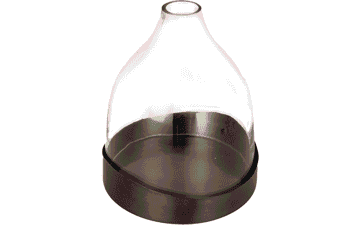 Glass Cloche with Metal Tray
