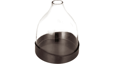 Glass Cloche with Metal Tray