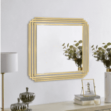 Gold 24" Geometric Art Deco Mirror