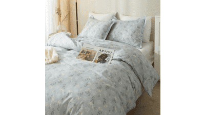 HighBuy Blue Flowers Twin XL Comforter Set
