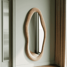 Honyee 55" Flannel-Wrapped Wall Mirror