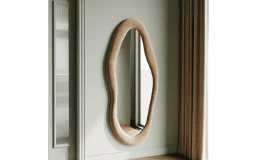 Honyee 55" Flannel-Wrapped Wall Mirror