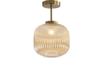 KCO Lighting Amber Glass Ceiling Lamp
