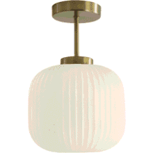 KCO Ribbed Milk Glass Flush Mount Light