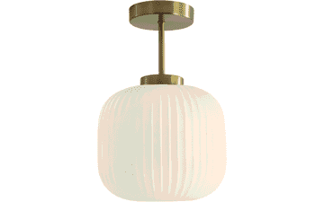 KCO Ribbed Milk Glass Flush Mount Light
