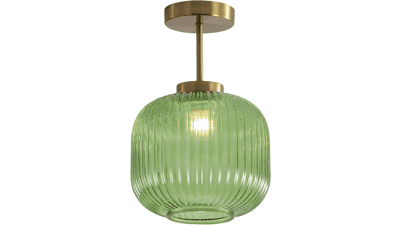 KCO Vintage Green Glass Ceiling Light
