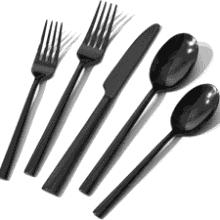 KINGSTONE 20-Piece Black Silverware Set