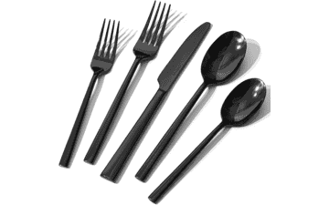 KINGSTONE 20-Piece Black Silverware Set