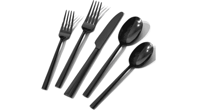 KINGSTONE 20-Piece Black Silverware Set