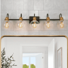 LALUZ 5-Light Black & Gold Vanity Light