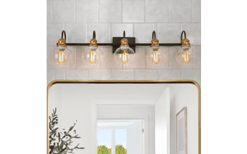 LALUZ 5-Light Black & Gold Vanity Light