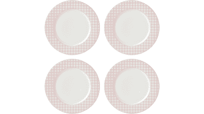 Lenox Pink Gingham Dinner Plates