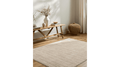 Livabliss PNW Minimalist Grid Rug