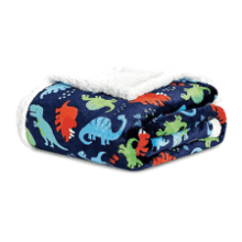 Luxury Dino Sherpa Throw Blanket