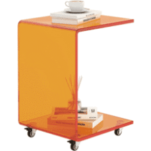 Modern C-Shaped Acrylic End Table