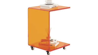 Modern C-Shaped Acrylic End Table