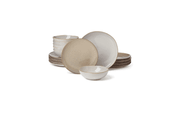 Oneida 18-Piece Organic Oatmeal Dinnerware Set