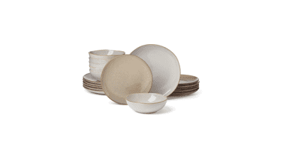 Oneida 18-Piece Organic Oatmeal Dinnerware Set