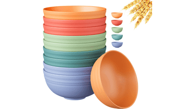 Quatish 10 Pack Unbreakable Cereal Bowls