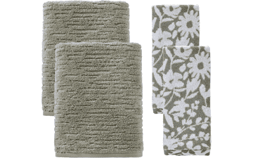 SKL Home CloudSoft 4-Piece Cotton Towel Set
