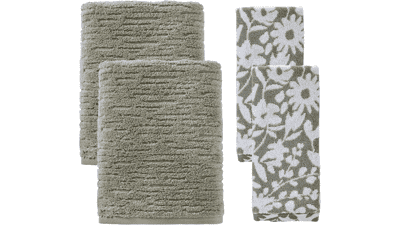 SKL Home CloudSoft 4-Piece Cotton Towel Set