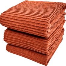 Serafina Cotton Dish Towels – 3 Pack, 18"x28", Burnt Orange